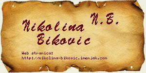 Nikolina Biković vizit kartica